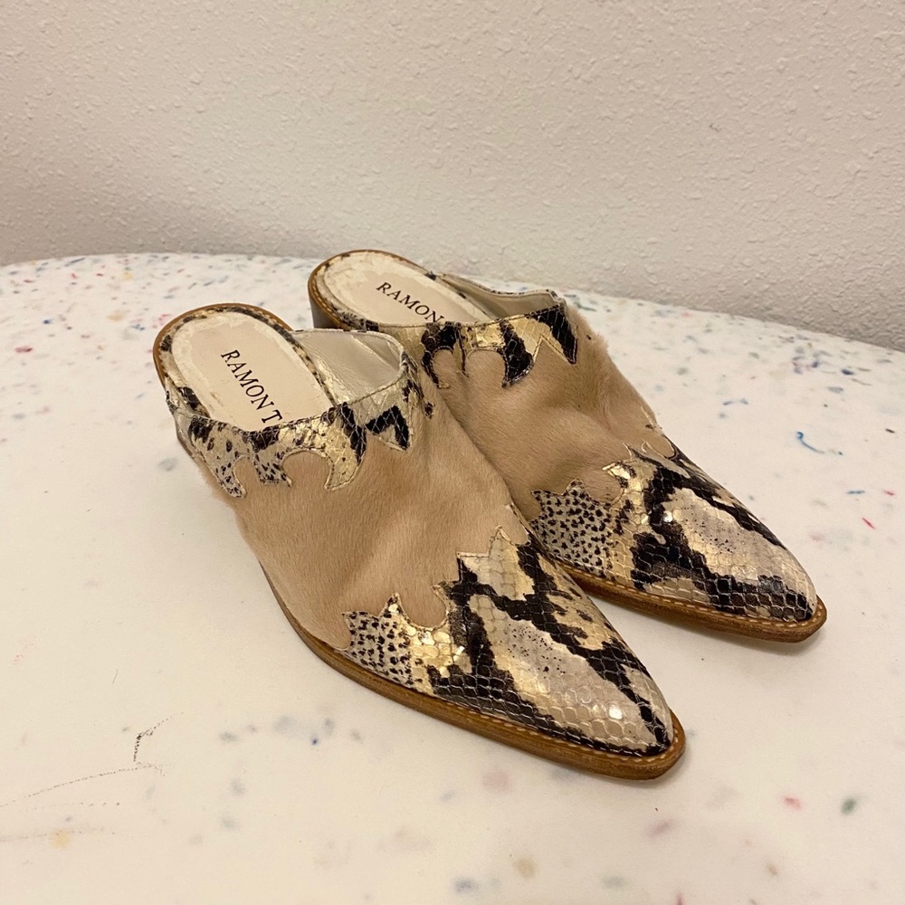 Vintage Ramon Tenza Cowboy Pointed Mules